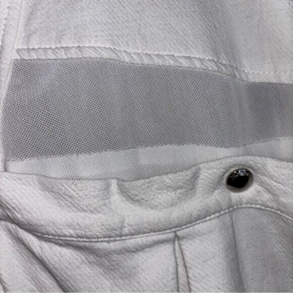 Blank NYC Women’s Medium White Cropped Jacket Full Zip Snaps Pockets Y2K Summer - Picture 15 of 16